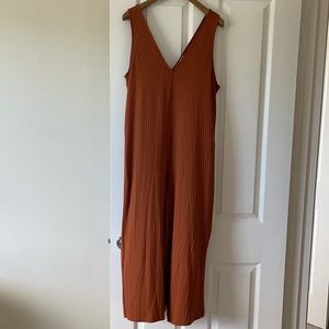 Zara Rust Textured Jumpsuit